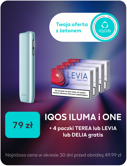 Twoja oferta z żetonem: Urządzenie IQOS ILUMA i ONE za 79 zł+ trzy paczki TEREA, LEVIA lub DELIA gratis